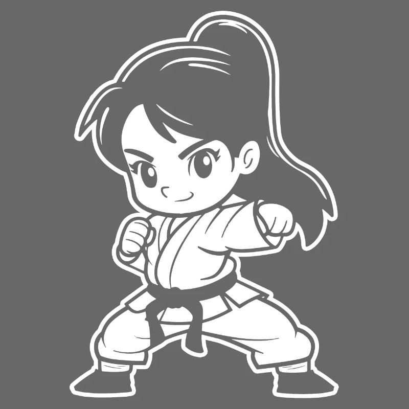 Kleines Karate Mädchen Comic