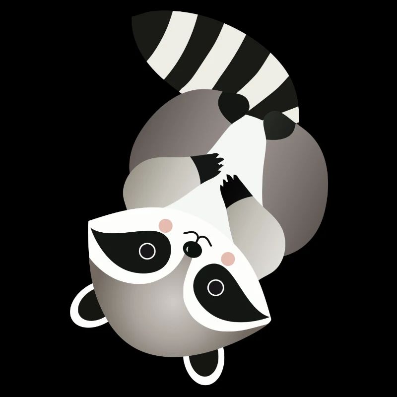 Cheerful raccoon in a playful pose