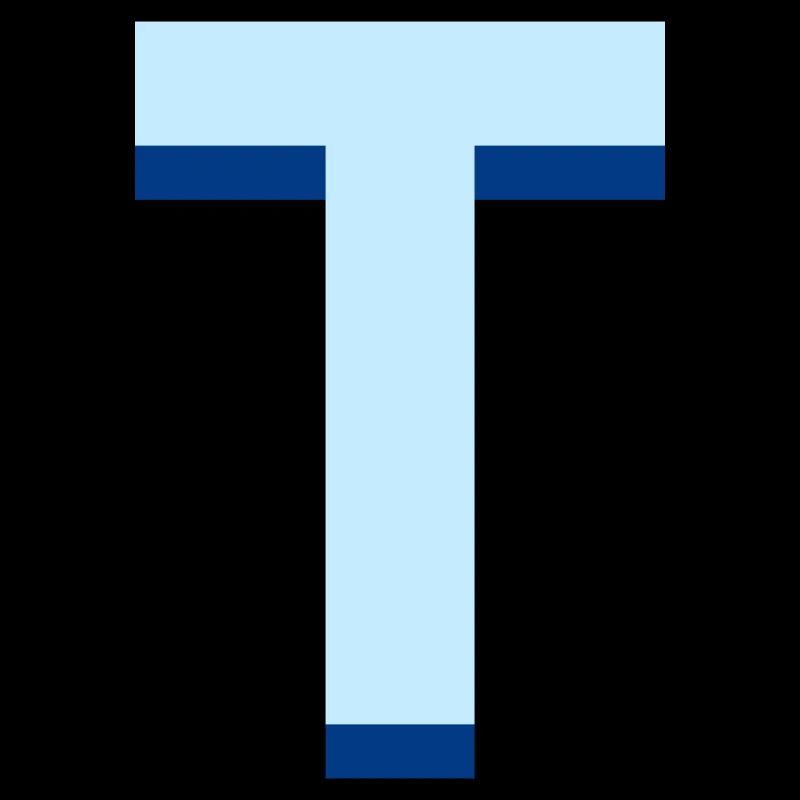 Lettre t bleu pop et moderne