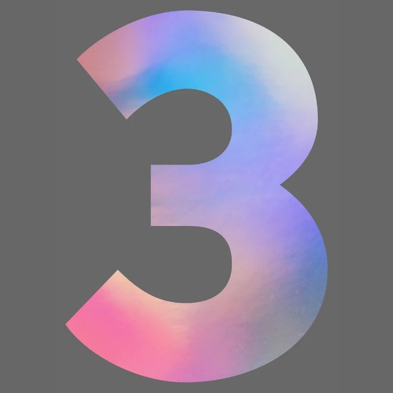 Numéro 3 coloré