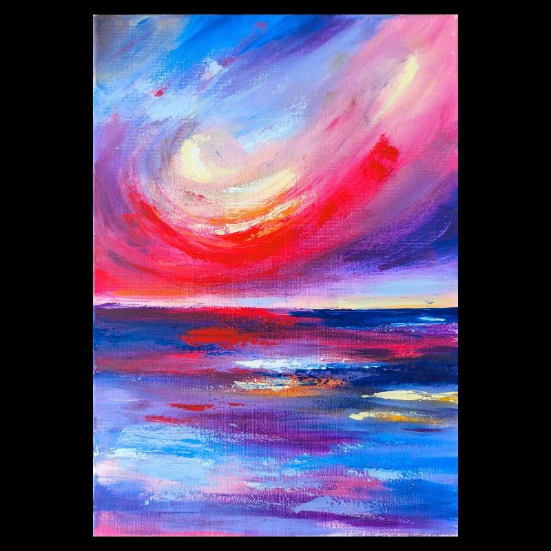 Vibrant Sunrise Seascape Artwork