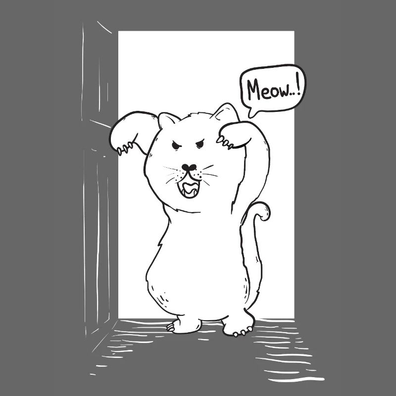 Chat devant la porte pour Halloween