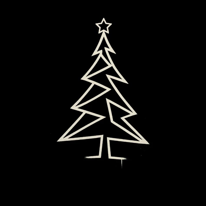 Urban Weihnachtsbaum – Eckiges One-Line-Art Design