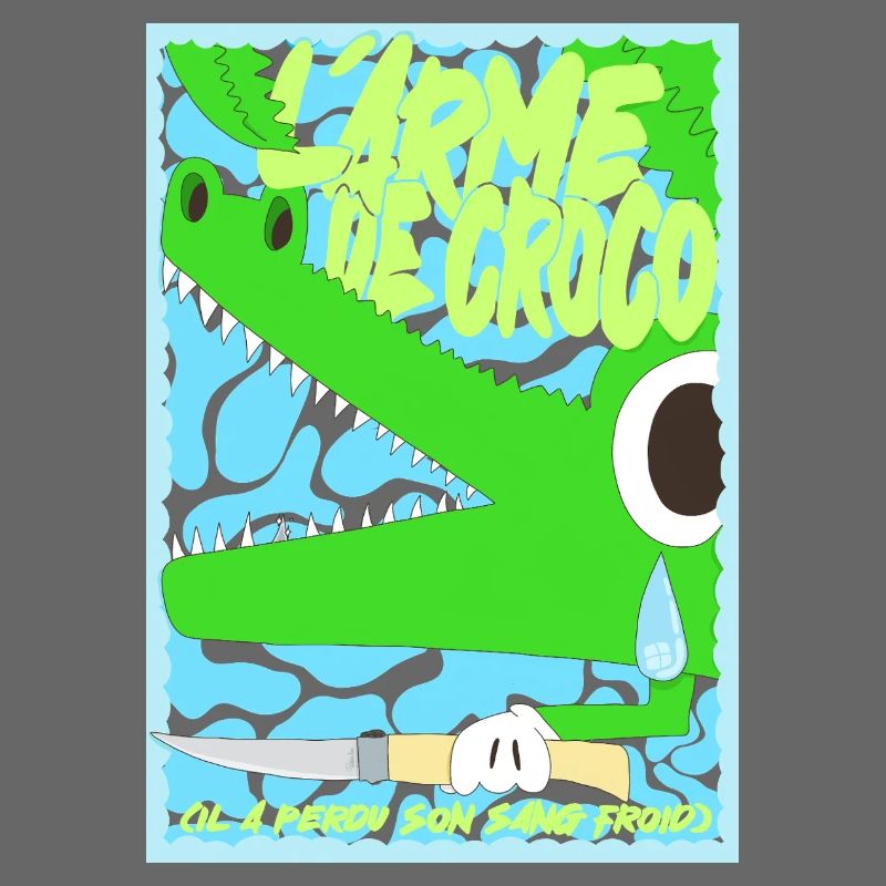 L'arme de Crocodile Jeu de mots Graffiti Rigolo