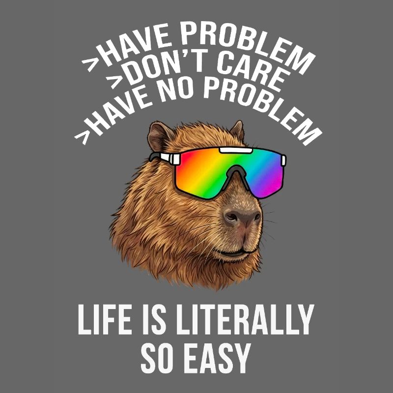 Cool Capybara Rainbow Sunglasses - animal meme