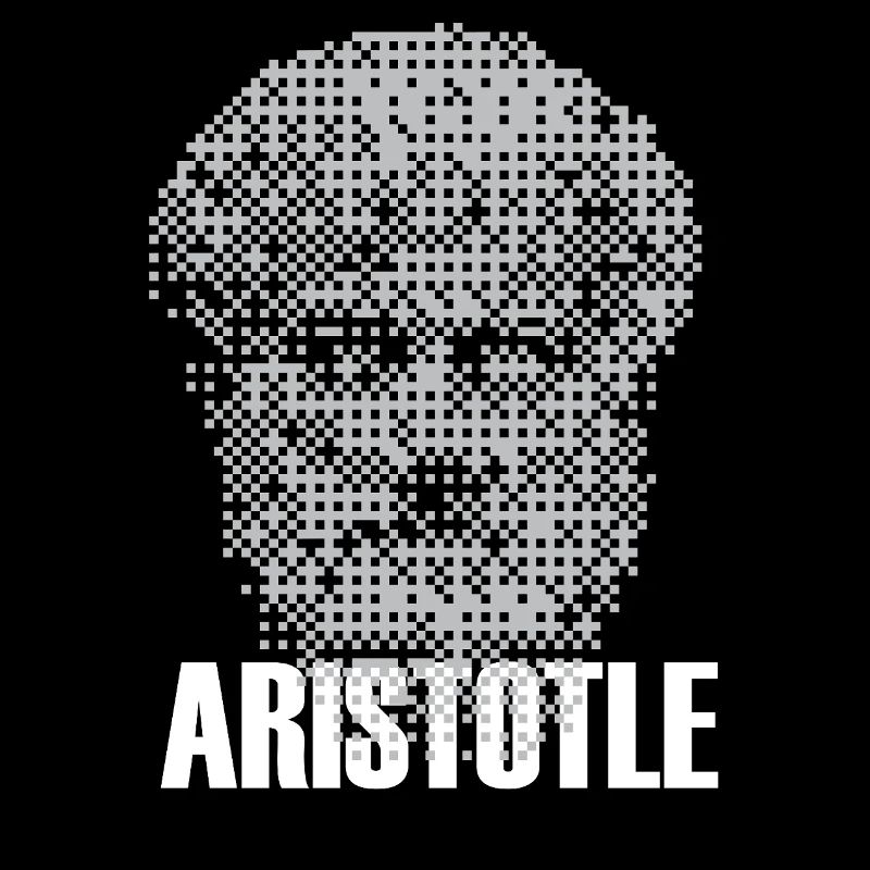 Pixel Aristoteles-Kopf-Mosaik
