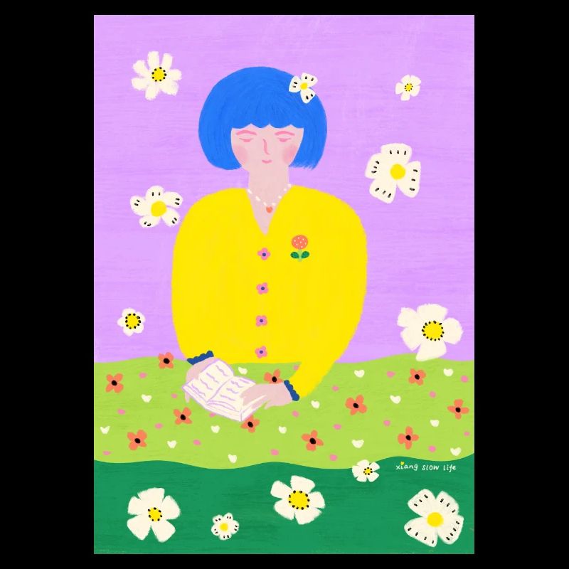 Femme lectrice dans le jardin