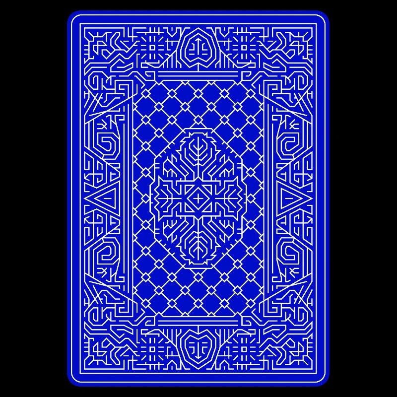 Geometric Playing Card Vector Art Blue