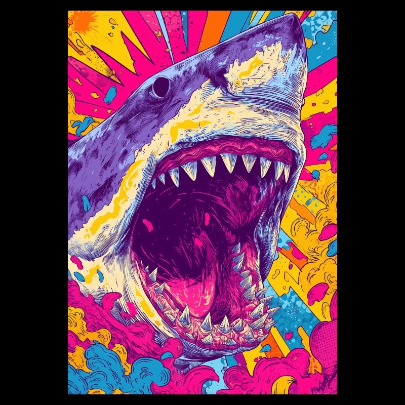 Explosion de requin psychédélique