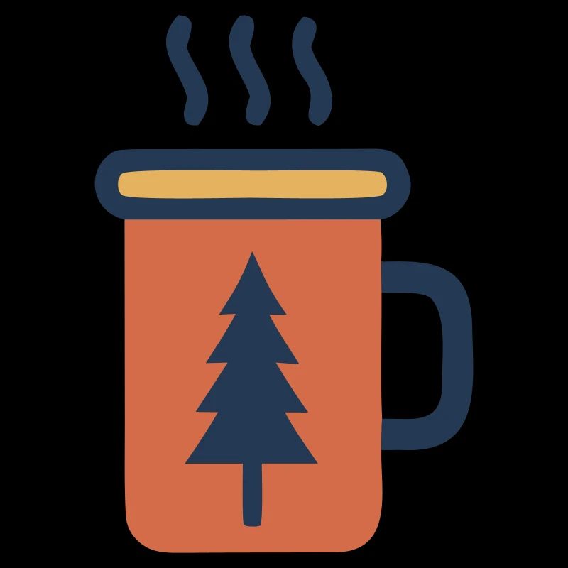 Forêt de sapins en tasse émaillée