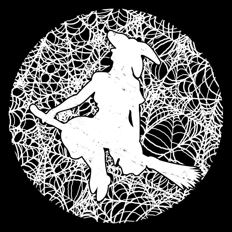 Spooky Spider Web Witchcraft Broomstick Halloween
