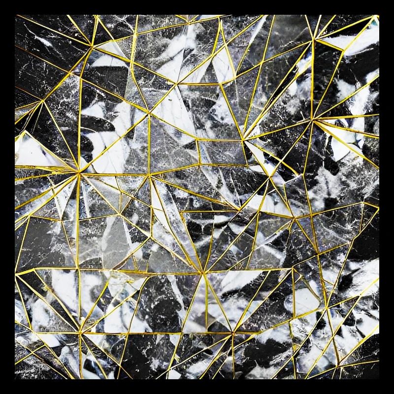 Marble Black Gold Geometric Pattern
