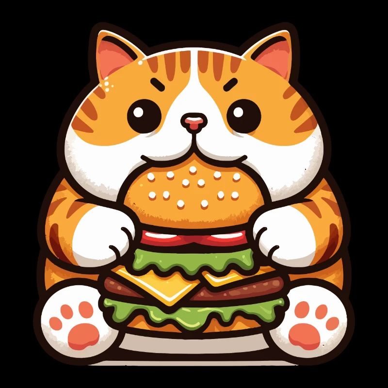 Cat Eats Burger
