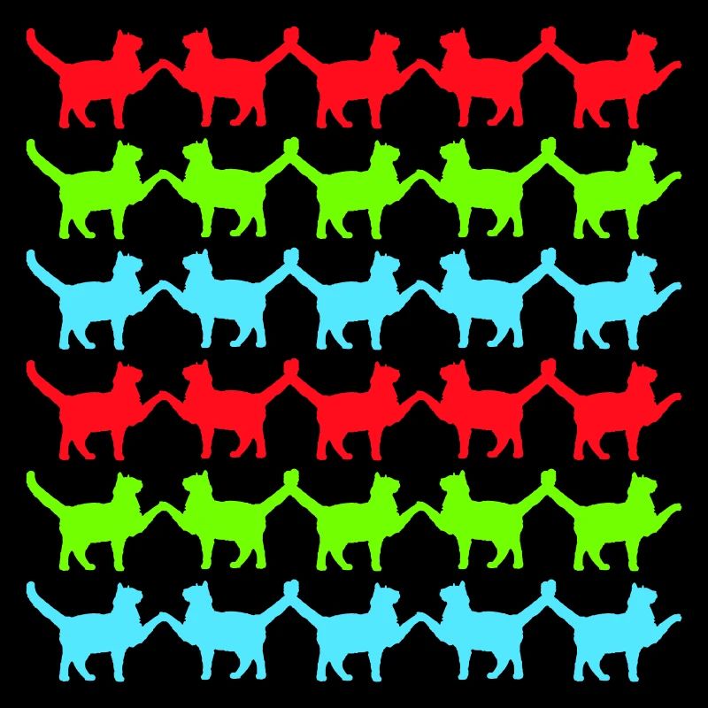 Beaucoup de chats motif pattes mains queue salutation