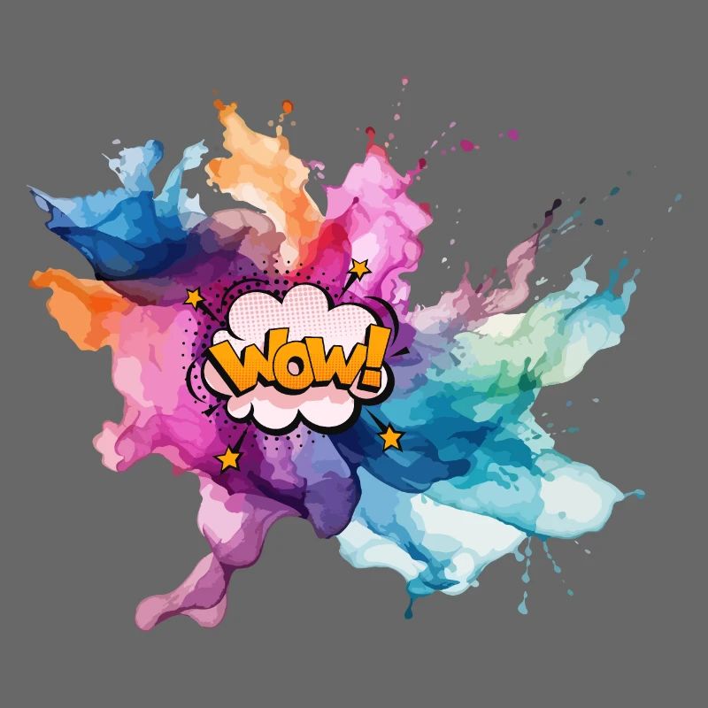 Bold Pop Art Explosion with "Wow" Text