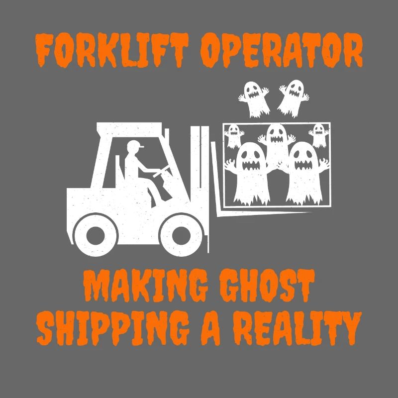 Halloween Ghost Forklift Operator Équipement lourd