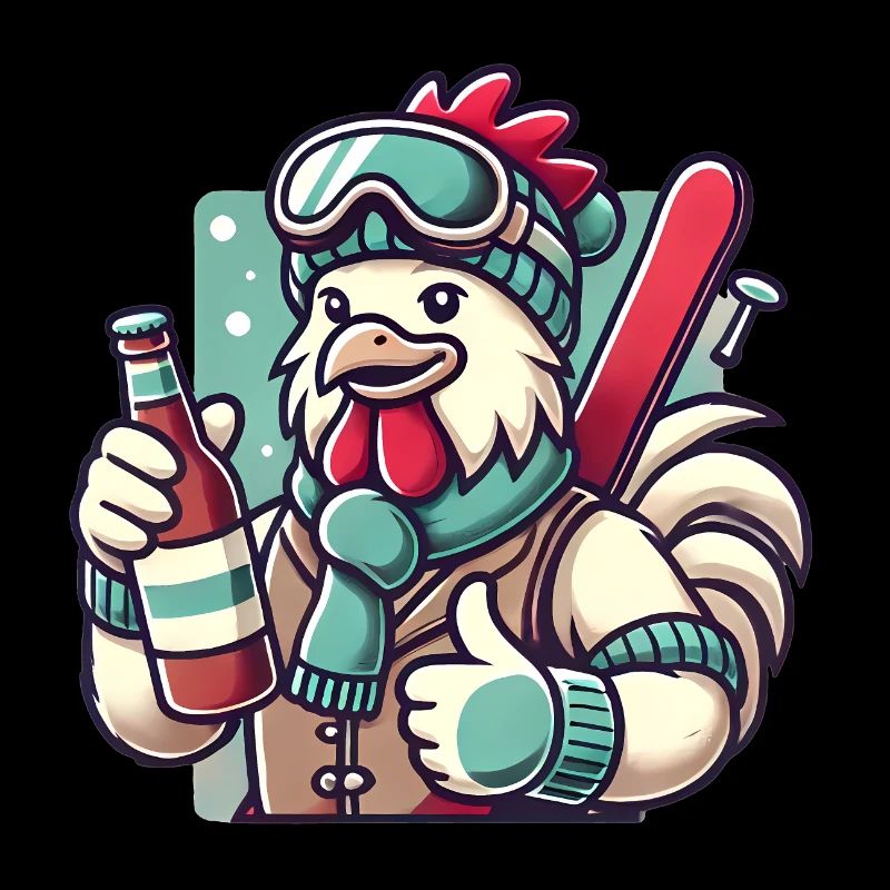 Ski Party Coq Pouces Vers le Haut Design