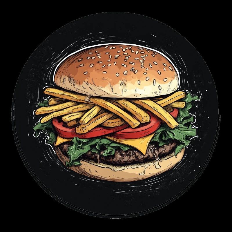 Burger Deluxe mit Pommes-Topping