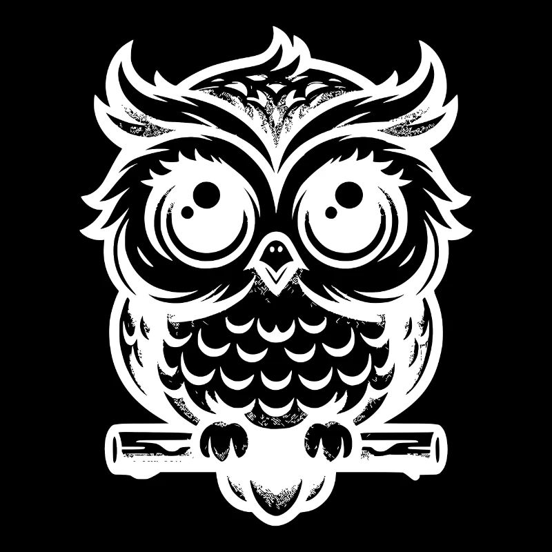 Smiling Owl Baby Drawing Sketch
