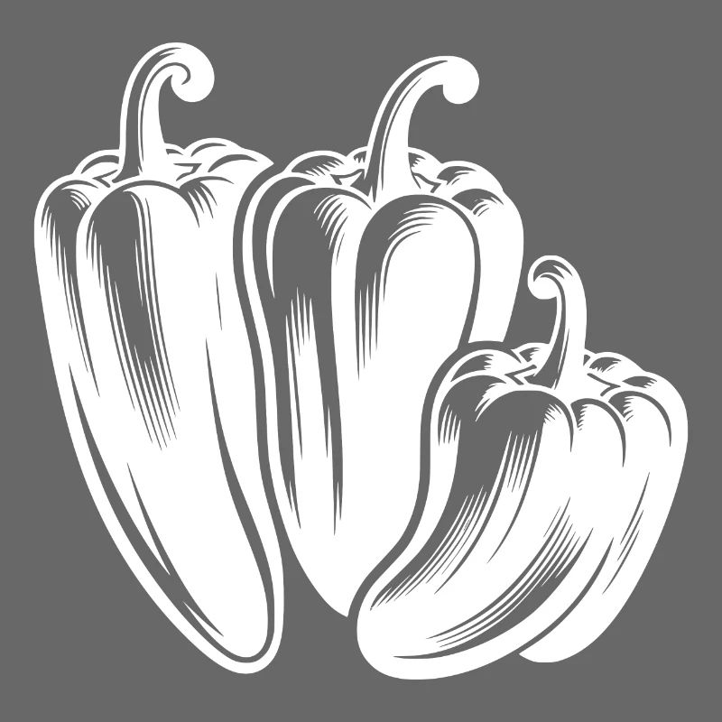 Three Peppers Simple Vegetable Design