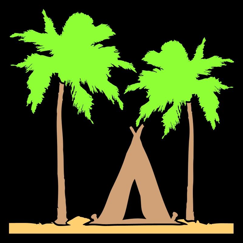 Tent Palm Trees Recreation Beach Holiday Outdoor Camper