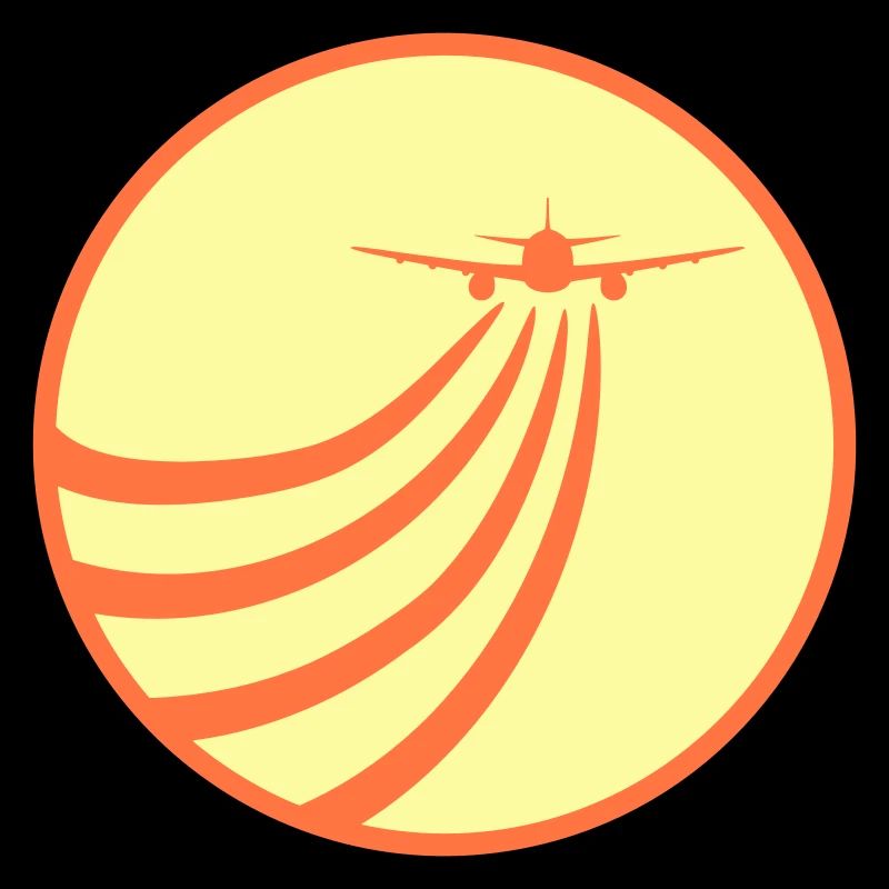 Airplane Flying In The Sun Flying Stripe Round