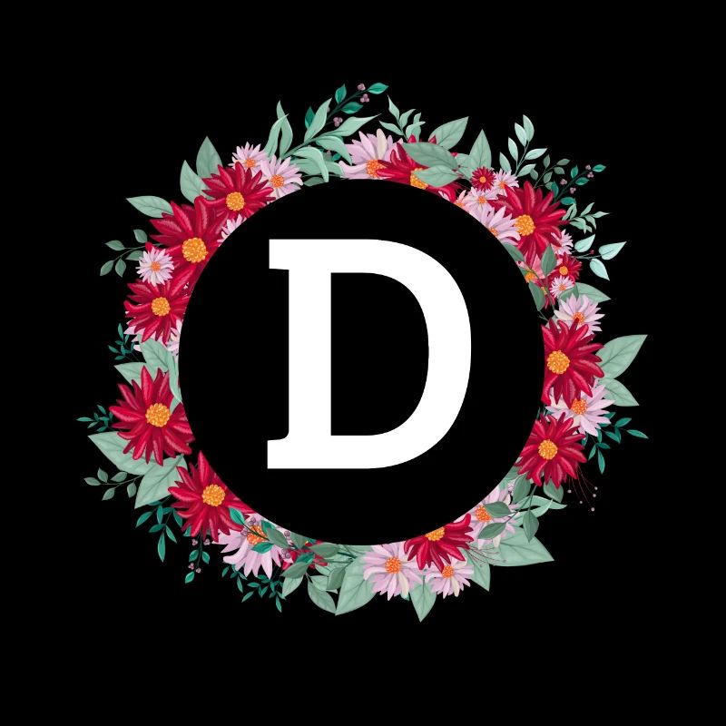 Lettre d couronne florale