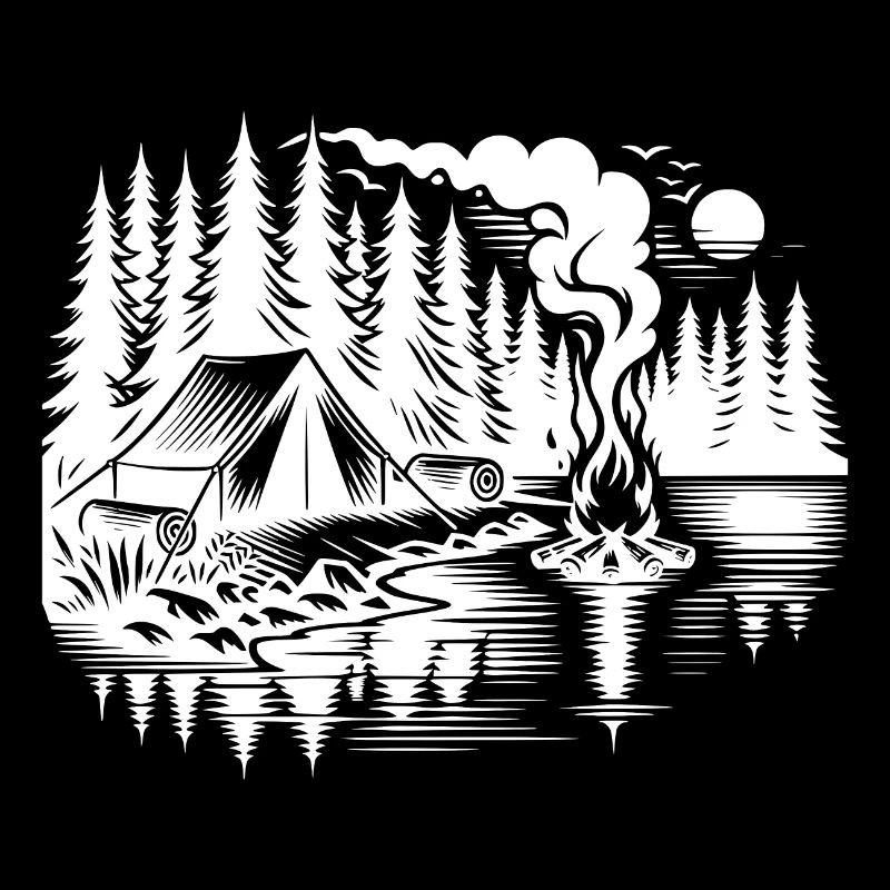 Expérience nature Camping au bord du lac en forêt