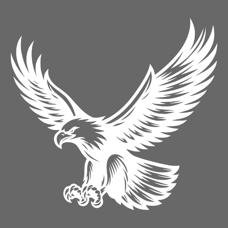 Menacing eagle approaching tattoo style