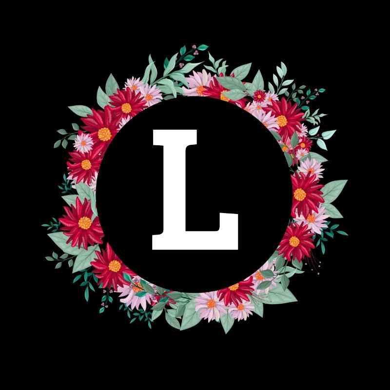 Lettre l couronne florale