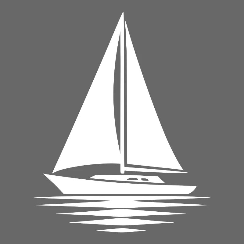 Calm waters with sailboat and set sails