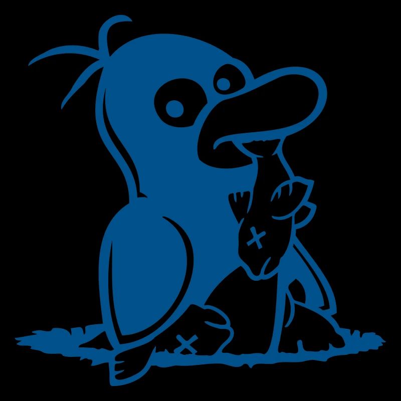 Penguin Eats Fish Caught Hole Bottom Hunger Cool