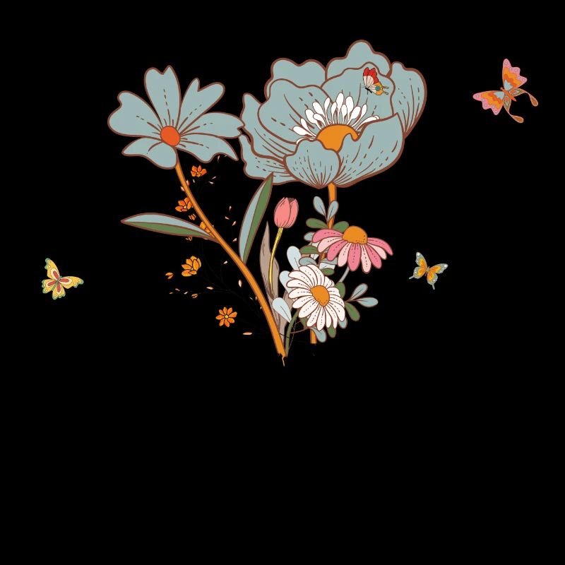 Astronaut mit Retro-Blumen - Geschenkidee