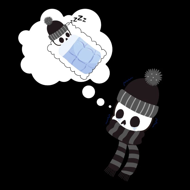 Squelette de vœux pieux en hiver