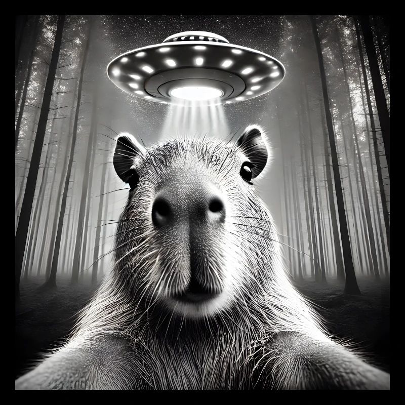Lustiges Capybara UFOs Alien