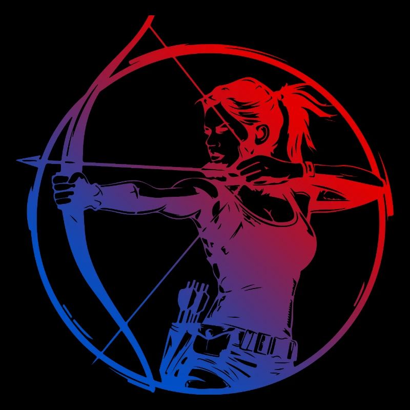 Bogenschießen Silhouette Bunt