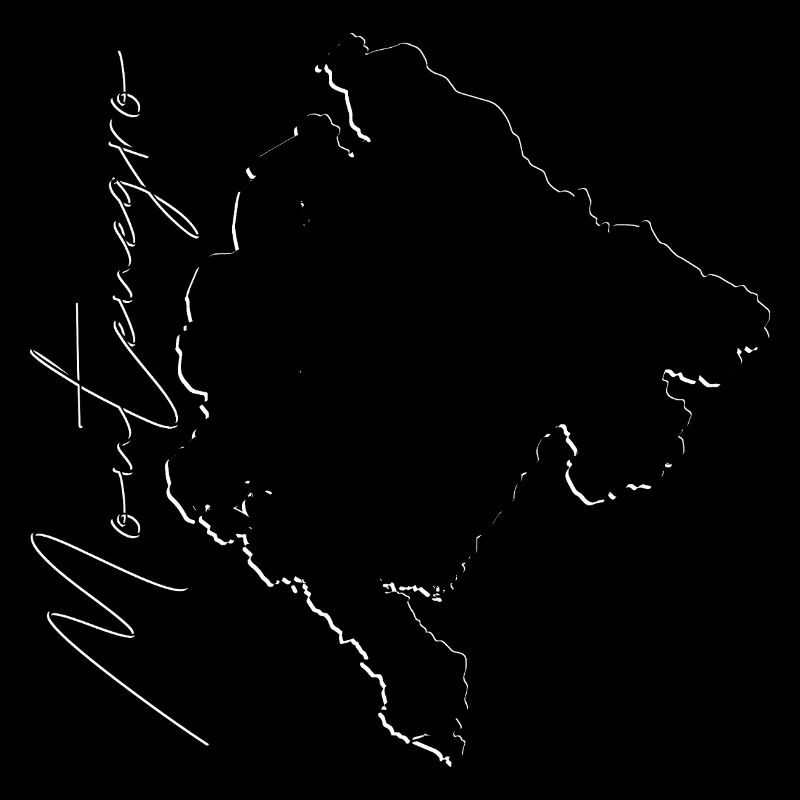 Montenegro map as outline EN