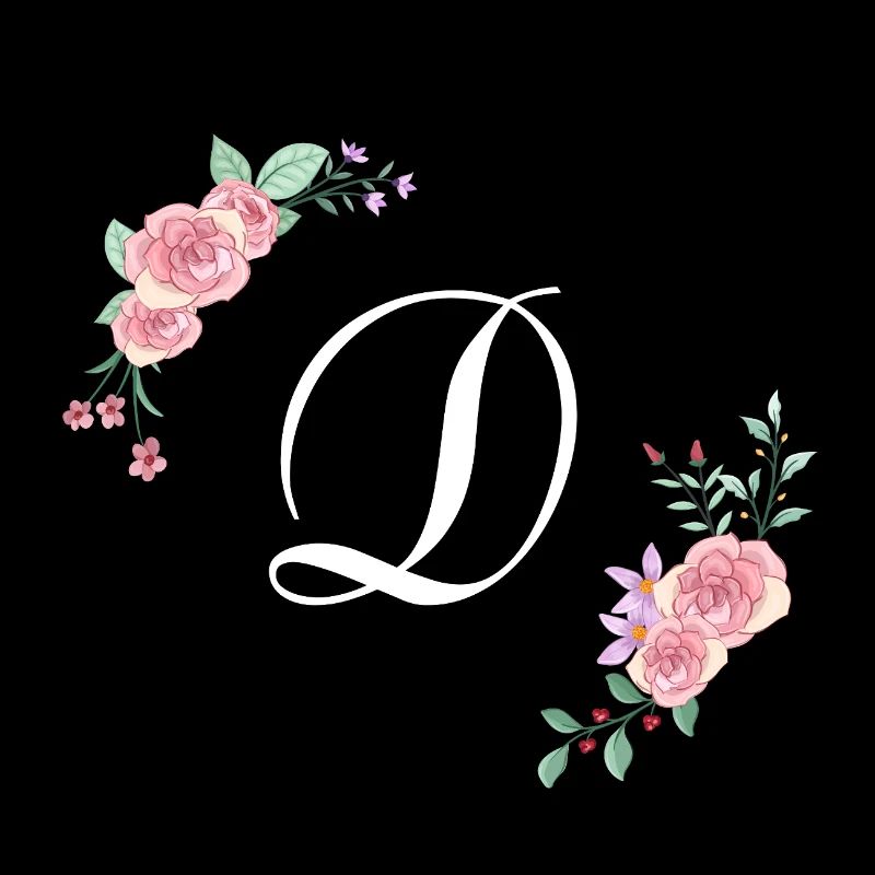 Lettre d florale rose