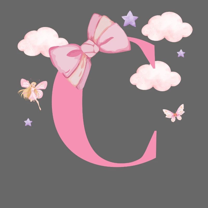 Buchstabe c rosa Wolken
