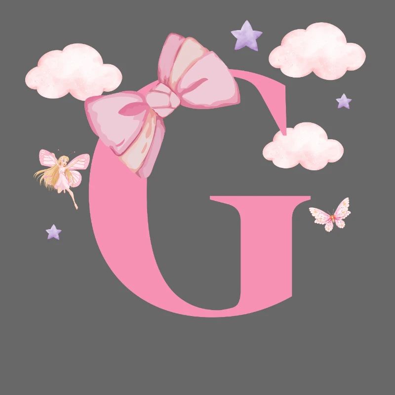 Letter g pink clouds