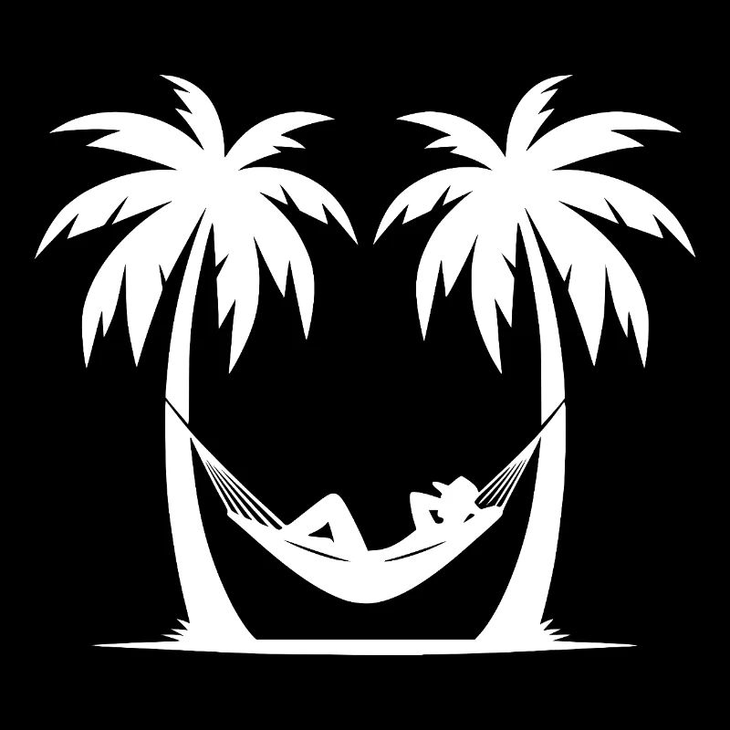 Urlaub unter Palmen am Meer in der Hängematte
