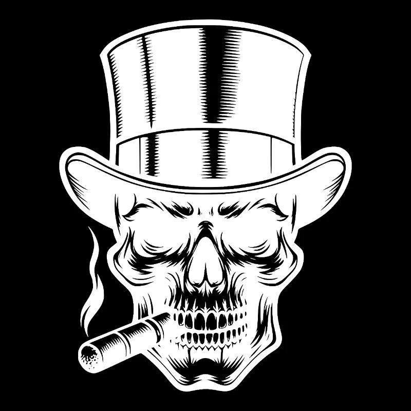Zylinder Schädel mit Zigarre Gangster Style