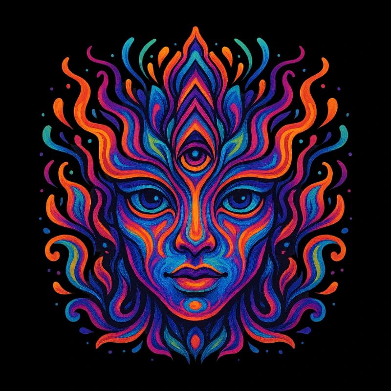 Psychedelische Farbenexplosion