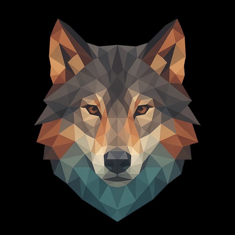 Geometric Wolf Head