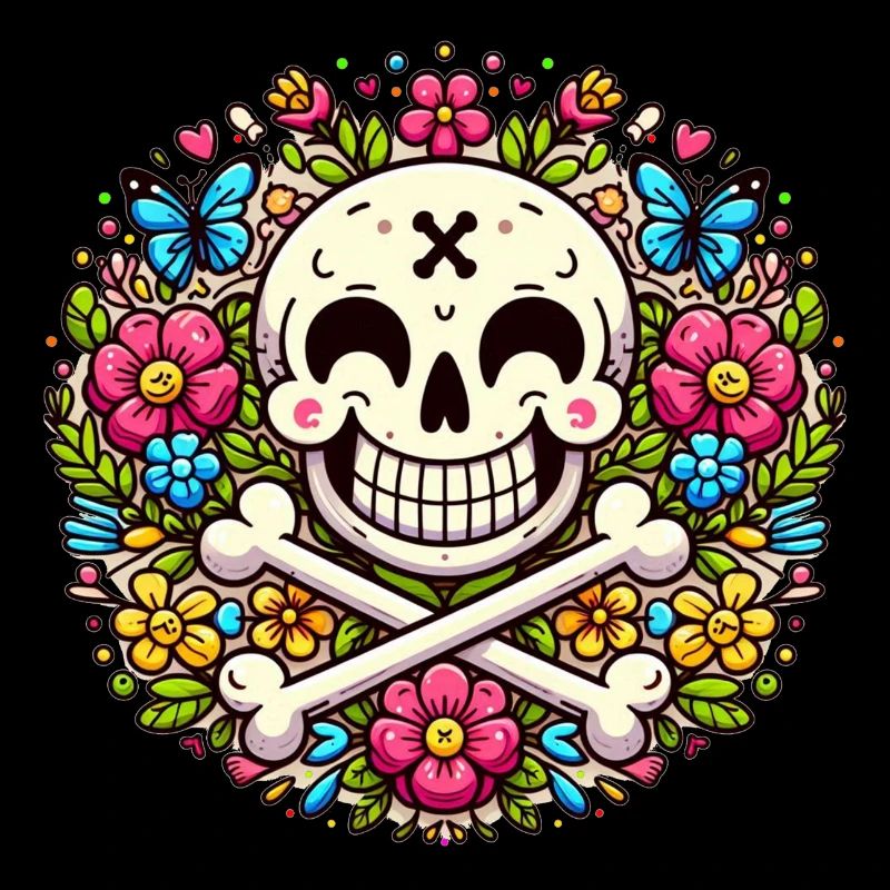 Funny Flower Skull