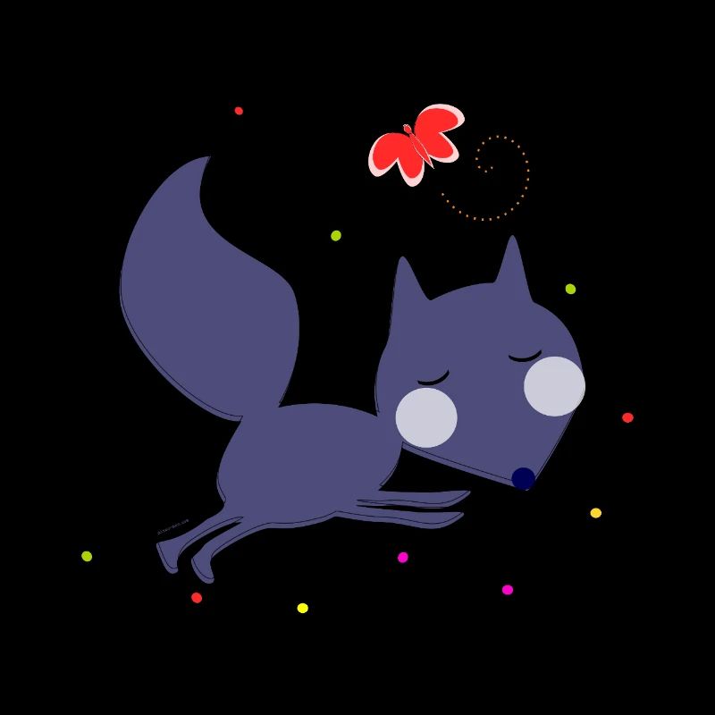 The fox cub and the butterfly