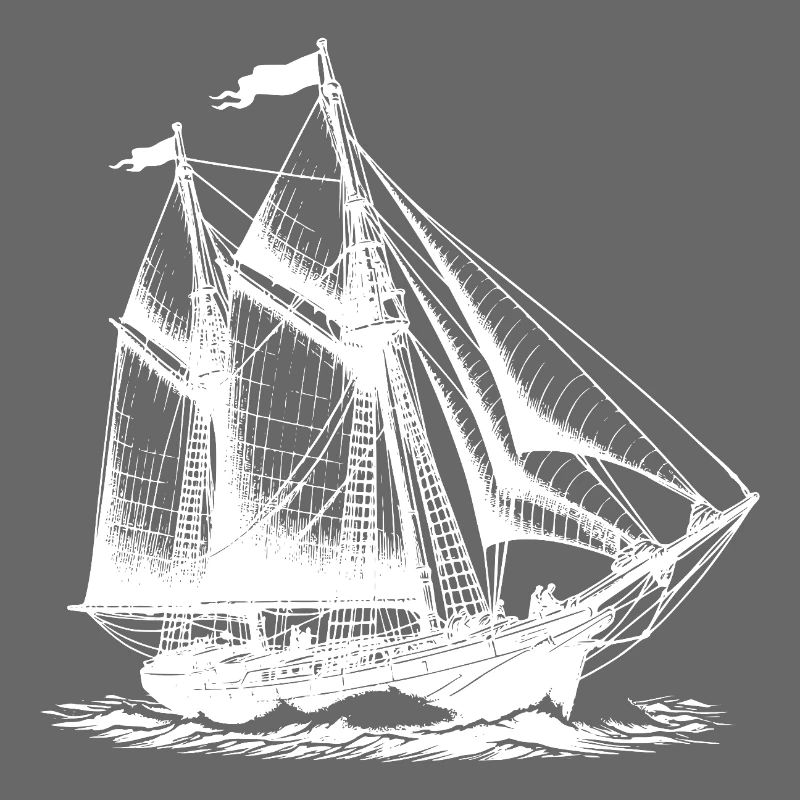 Vintage sailing ship motif for real explorers