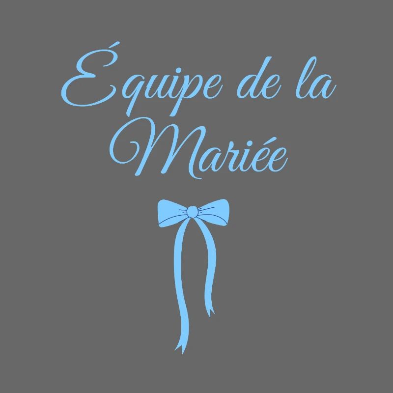 Équipe la mariée noeud bleu