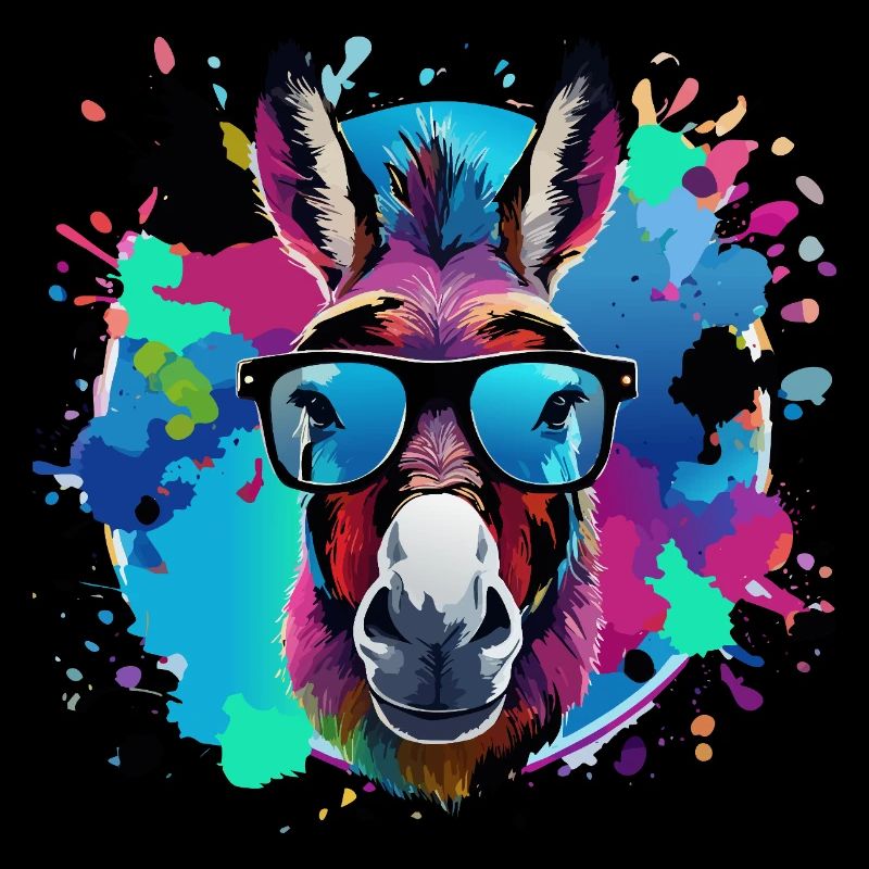 Esel,graffiti ,malerei , bunt,Nerd