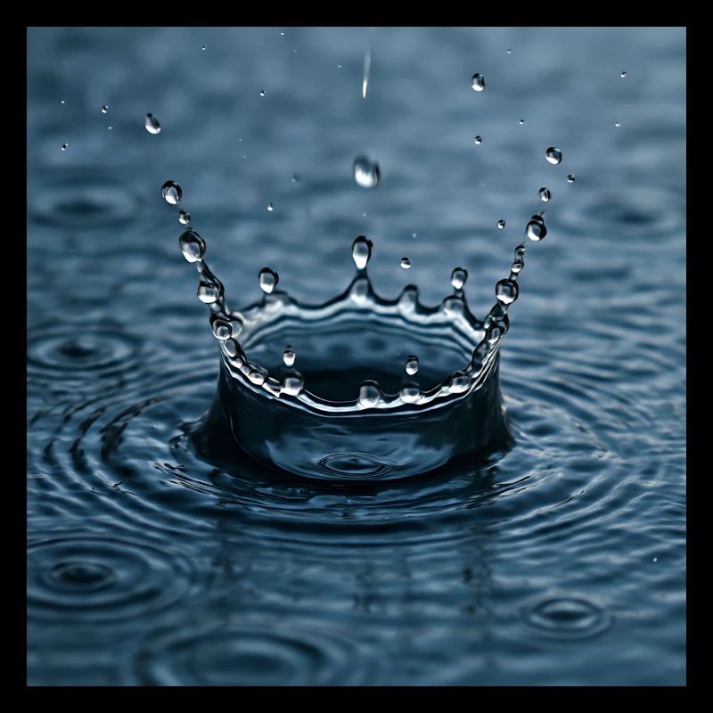 Wassertropfen trifft auf die Wasseroberfläche